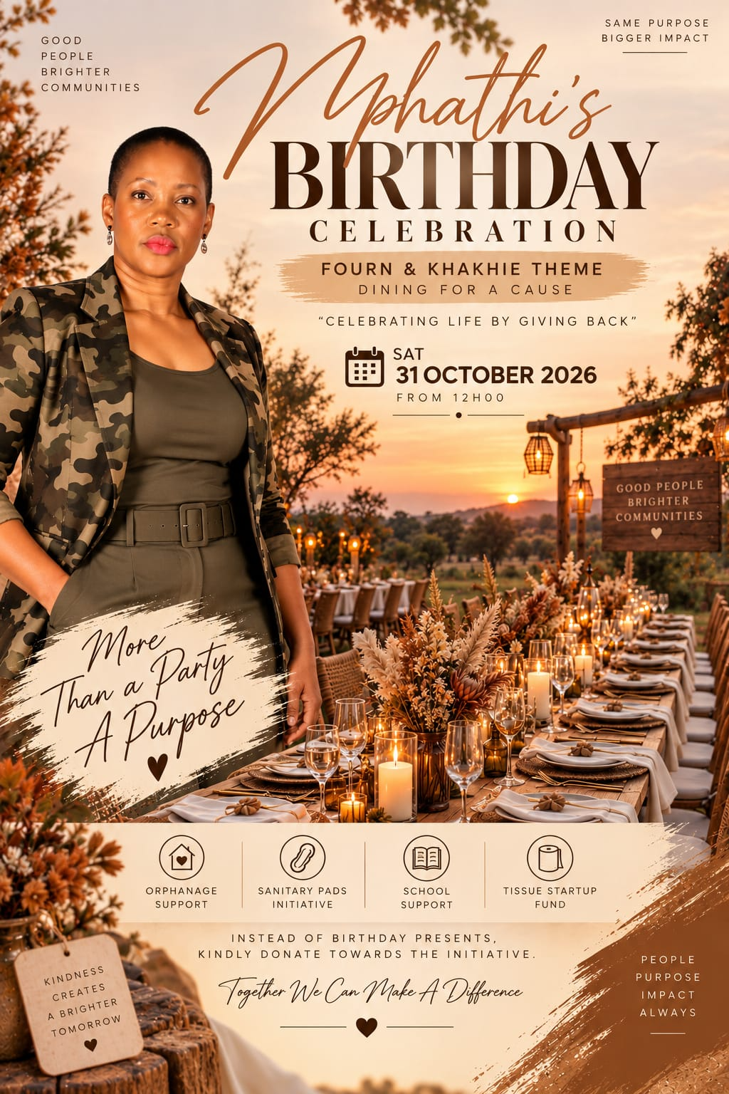 Mphathi Birthday Celebration — 31 October 2026, dining for a cause